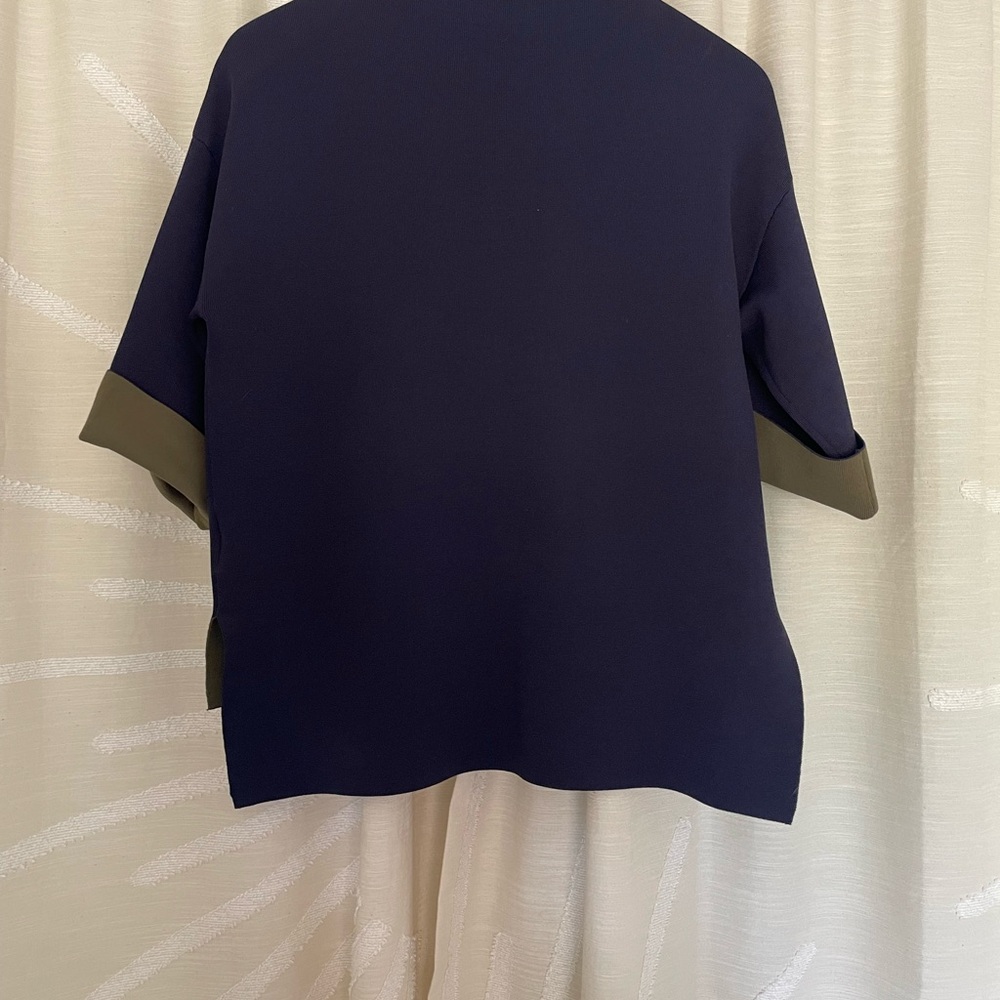 Whistles Navy Top with Olive Trim - Picture 4 of 6